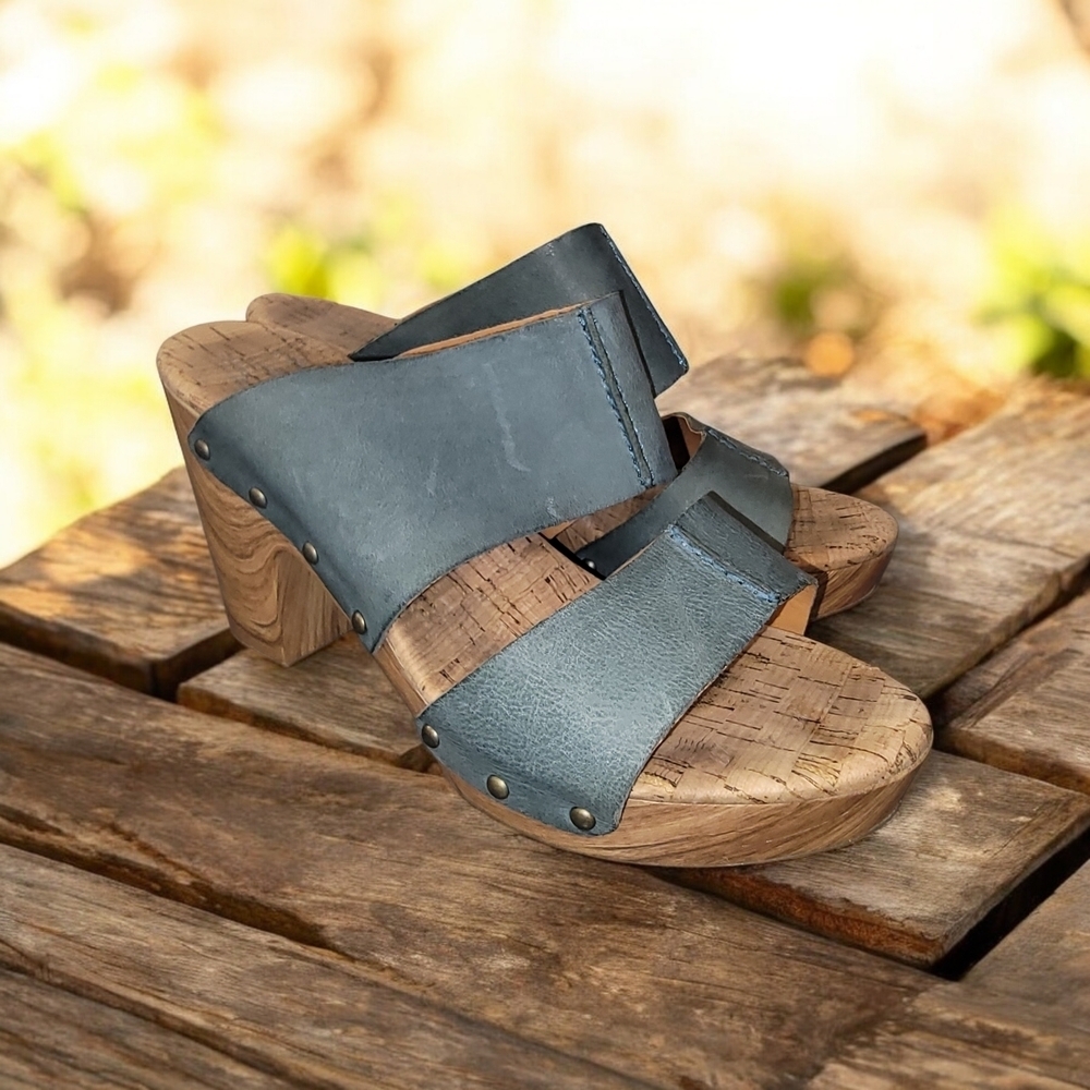 Kork-Ease Blue and Tan Women's Sandals